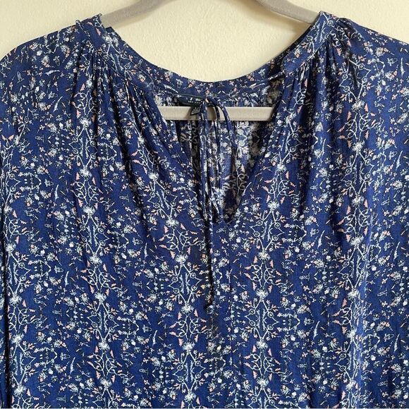 Lucky Brand Blue Boho Keyhole Self Tie Top Large - Picture 5 of 10